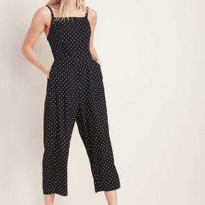 Polka dot cropped jumpsuit